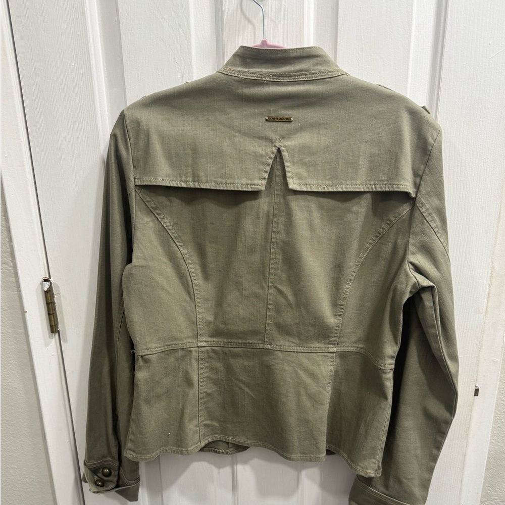DKNY Jeans Camo Green Military-Style Button Front Jacket Size XL - Picture 2 of 16